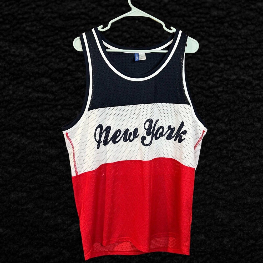 Divided H&M New York Jersey Mens Size Large Red White Black New York